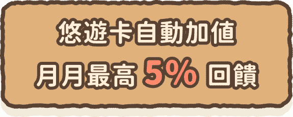悠遊卡自動加值 月月最高5%回饋